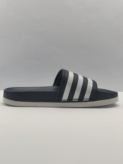 Adidas Slides Navy Blue with White Stripes