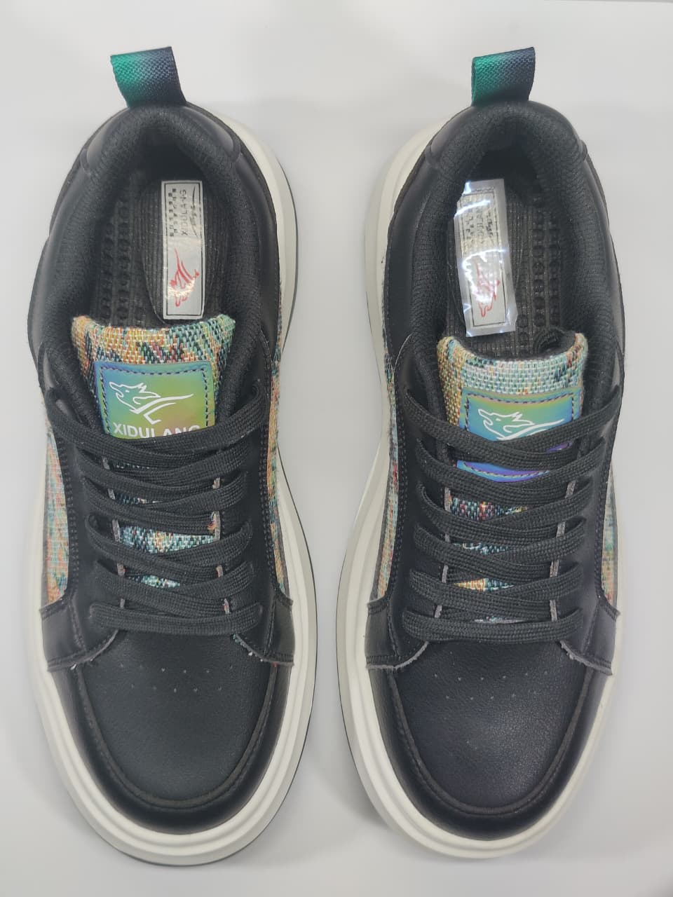 AR Kicks Chunky Sole Printed Sneakers Black/Multicolor