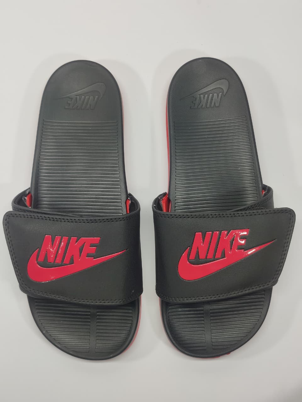 Nike Adjustable Strap Slides Black/Red