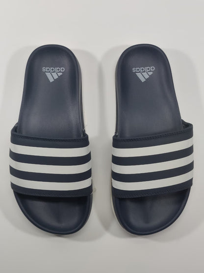 Adidas Slides Navy Blue with White Stripes