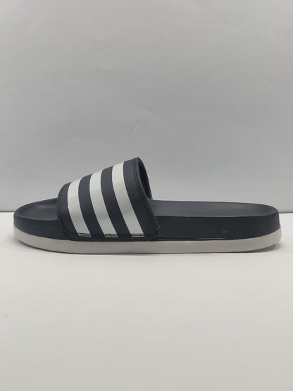 Adidas Slides Navy Blue with White Stripes