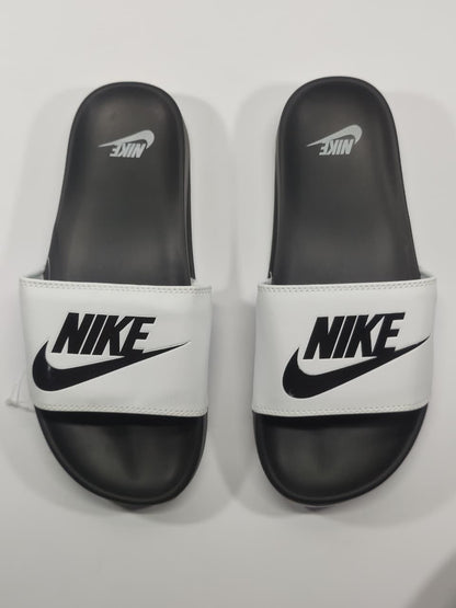 Nike Comfort Slides Black White Swoosh