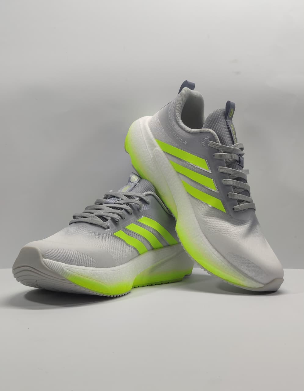 AR Kicks Neon Blast Running Shoes (Grey/Green)
