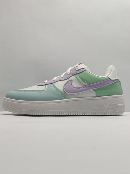 Nike Air Force 1 Low White and Mind Green and Lavender Purple